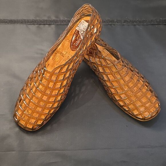 BRAND NEW CHARLES ALBERT WOMENS JELLY SQUARE TOE MESH BALLET FLATS - Picture 11 of 14